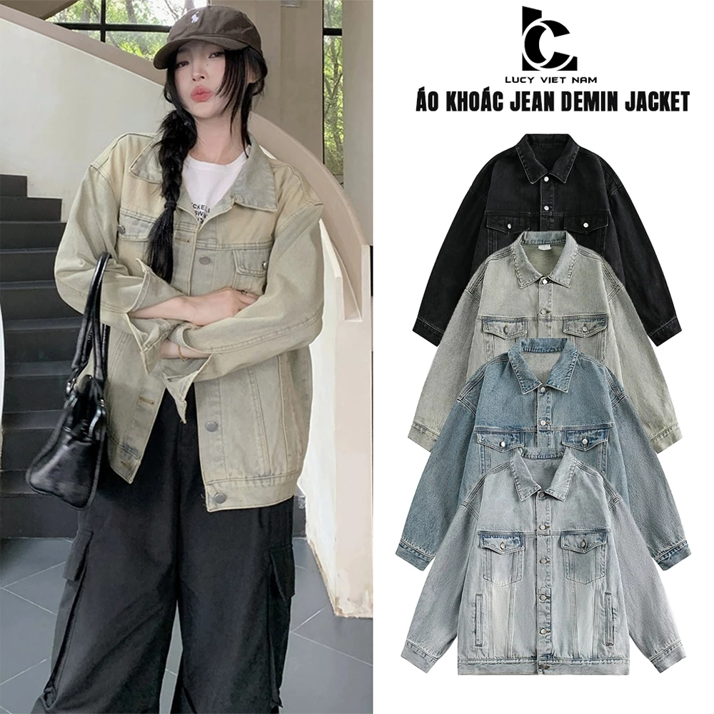 Áo Khoác Jean Nam Nữ Demin AVO AVOCADO Wash Màu Vintage Retro Cao Cấp Dày Dặn Đứng Form Dễ Phối Đồ