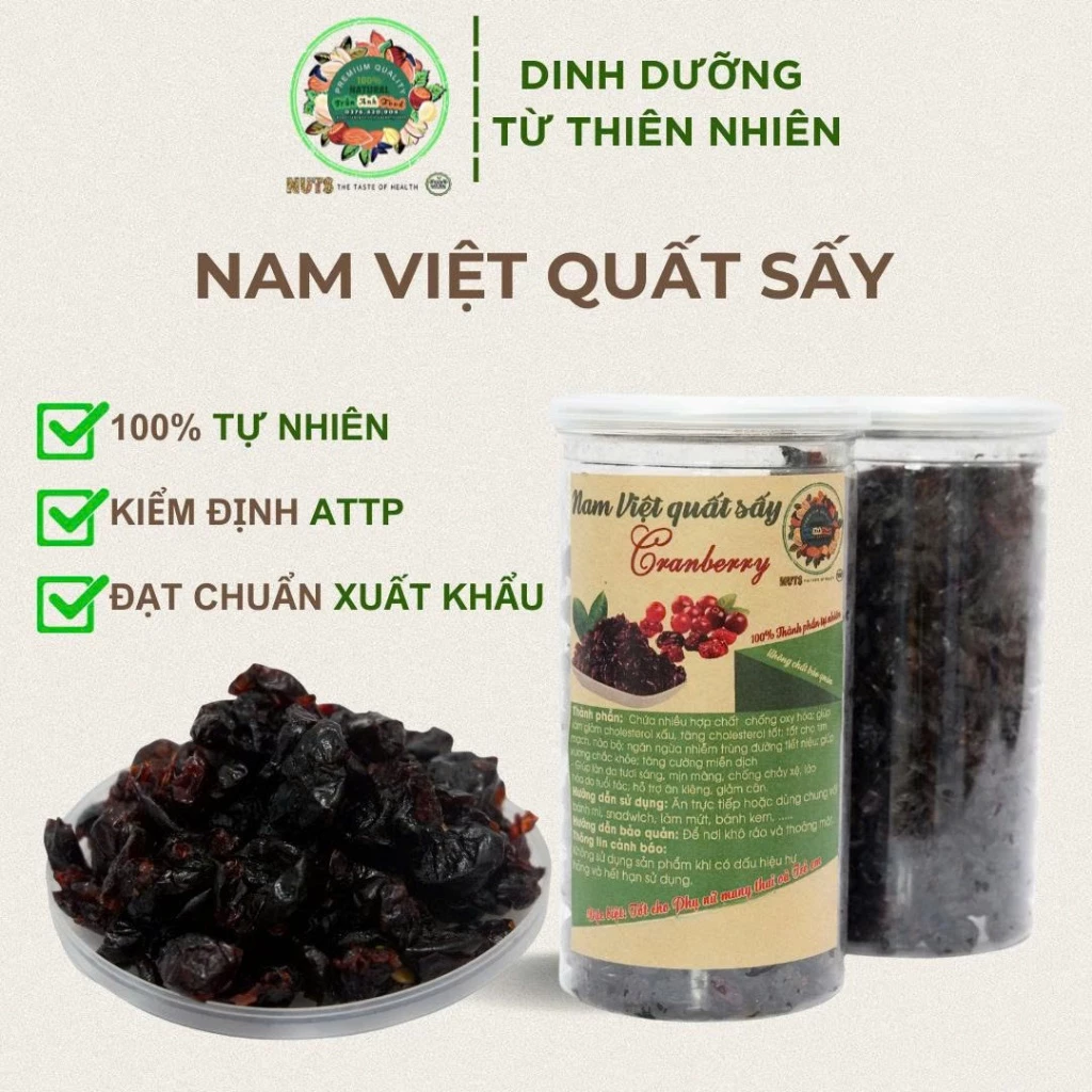 Nam Việt Quất Trần Anh Food - Việt quất sấy nguyên vị không đường 500gr
