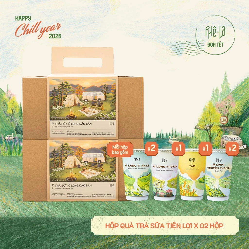 [COMBO 02] Hộp Quà Trà Sữa Tiện Lợi - Hộp 06 ly, 04 loại