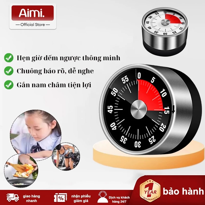 【🔥Free ship】Đồng Hồ Hẹn Giờ Nhà Bếp > Hẹn Giờ Cơ Khí 60 Phút Có Chuông Báo Thức Lớn Mới