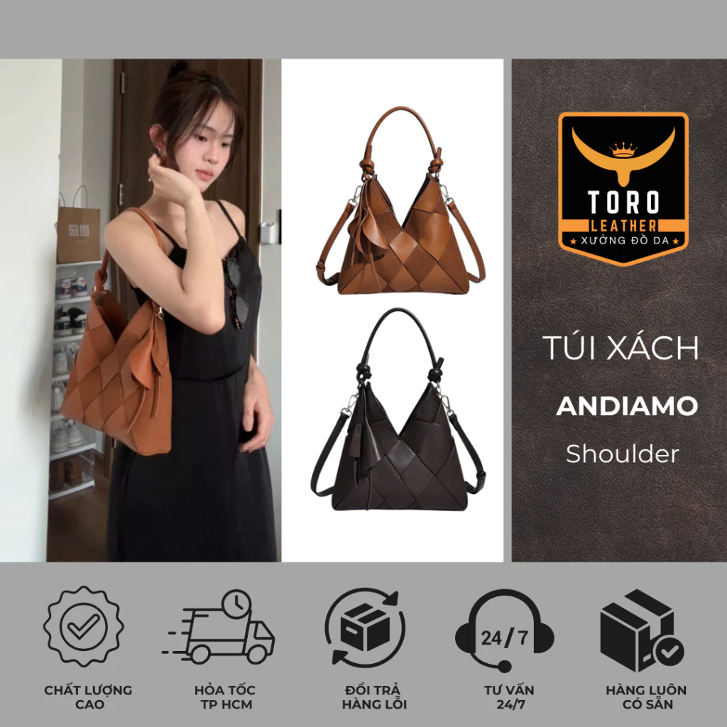 Túi ANDIAMO SHOULDER (Hàng có sẵn HCM) - Túi xách da microfiber
