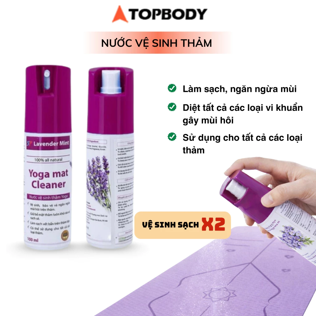 NƯỚC VỆ SINH THẢM YOGA TOPBODY HƯƠNG LAVENDER 100ml-CLEAR01