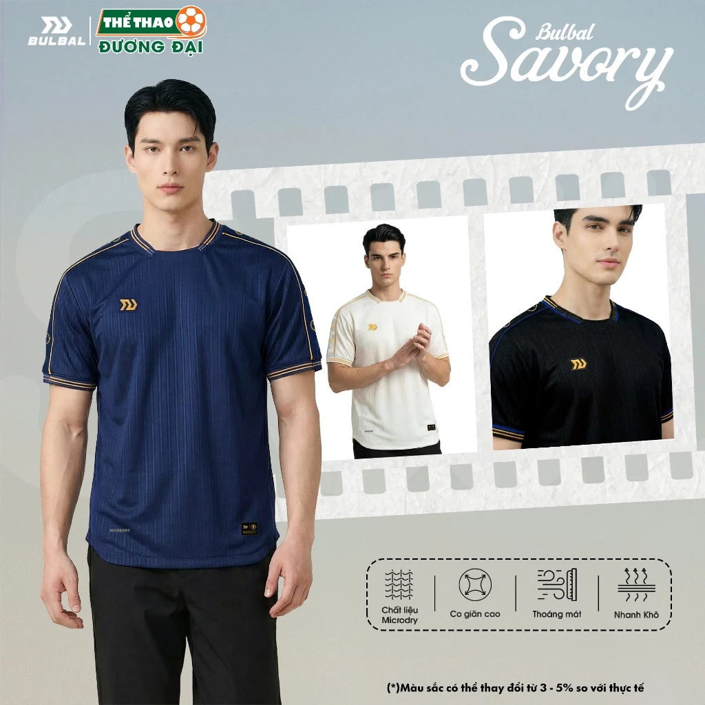 Áo Bóng Đá Bulbal Savory Vải Microdry Dệt Vân Cao Cấp Thoáng Khí Thể Thao Đương Đại