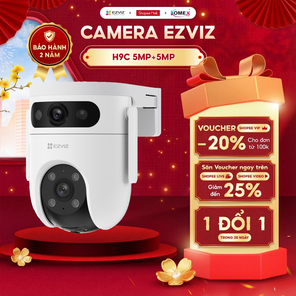 Camera Wifi 2 Mắt Ngoài Trời EZVIZ H9C 6MP 10MP 3K & 3K Đàm Thoại 2 Chiều Phát…