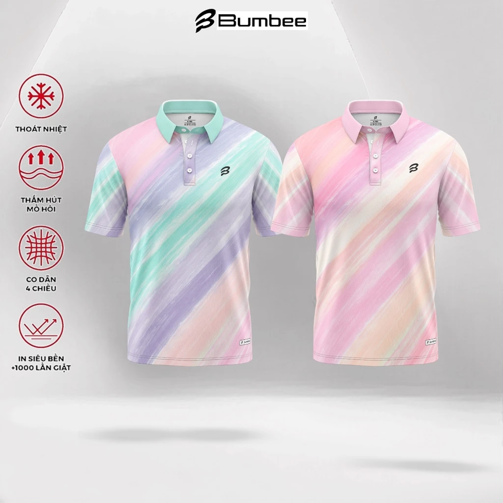 Áo Thể Thao Bumbee B Polo Nam Nữ Co Giãn 4 Chiều, Thấm Hút Mồ Hôi Size M–XXL (7710 gộp)