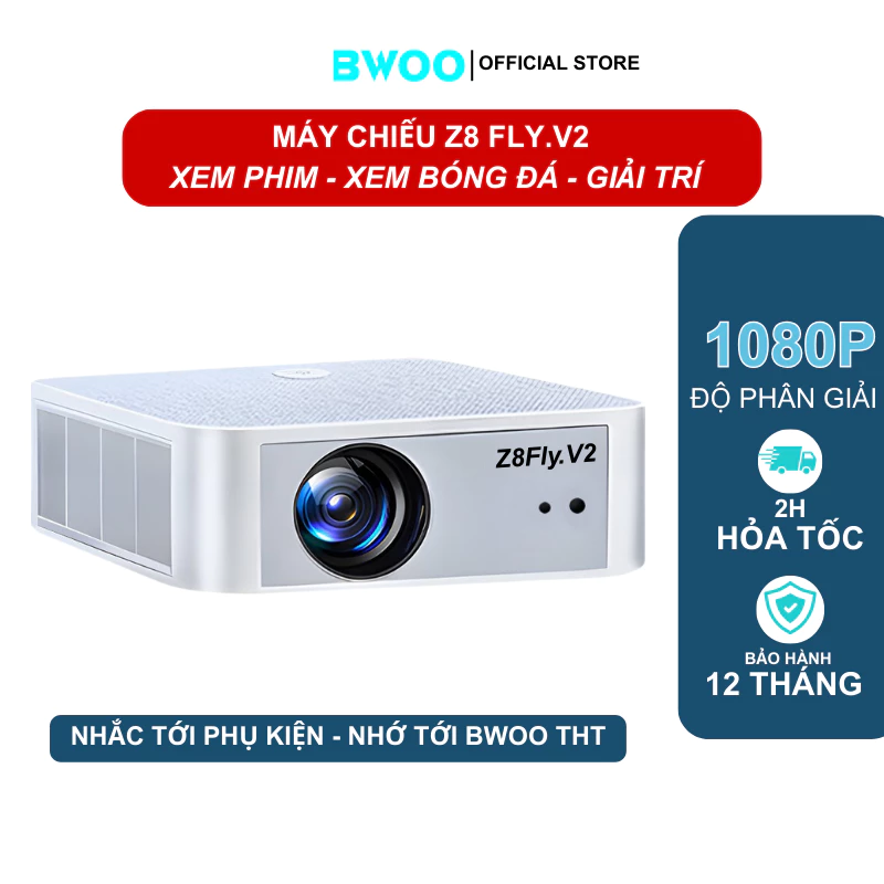 Máy Chiếu Z8 fly V2 BWOO máy chiếu xem phim xem bóng đá máy chiếu văn phòng độ phân giảm 1080P Bảo hành 12 tháng