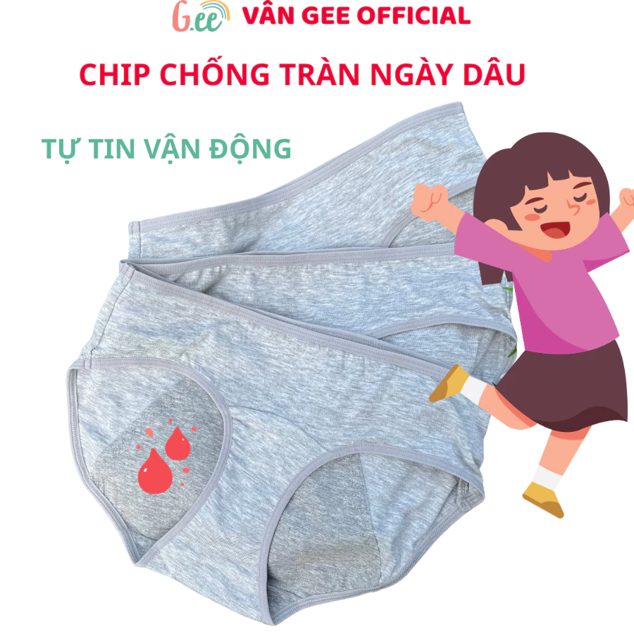 Quần chip CHỐNG TRÀN ngày đèn đỏ vải gỗ sồi mềm mát, set 3 cái thương hiệu Gee