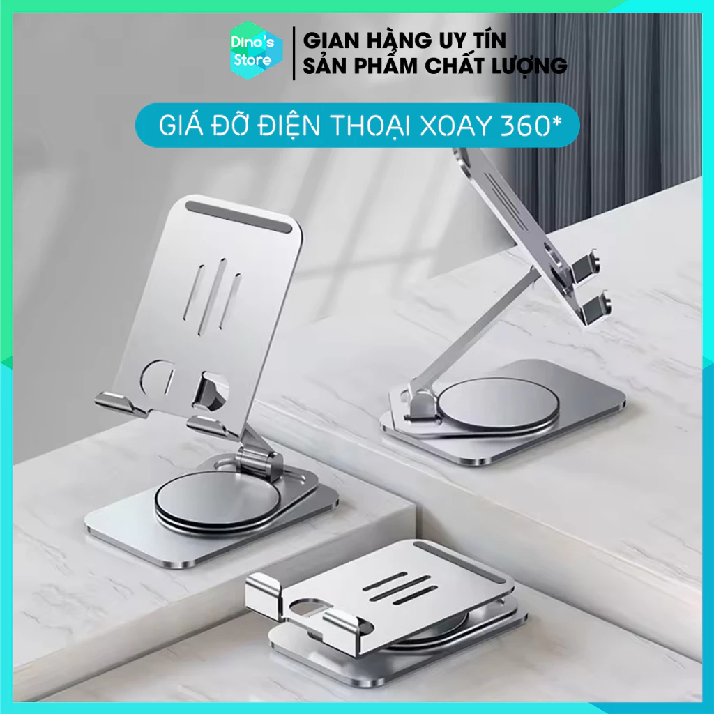 Giá đỡ điện thoại iPhone giá kê máy tính bảng iPad giá đỡ điện thoại chân xoay 360 độ gấp gọn tiện lợi DinoStore