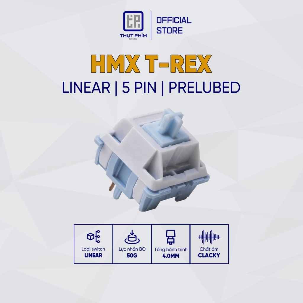 Switch HMX T-Rex Linear Công tắc bàn phím cơ 5 pin lực nhấn 50g Thụt Phím Store