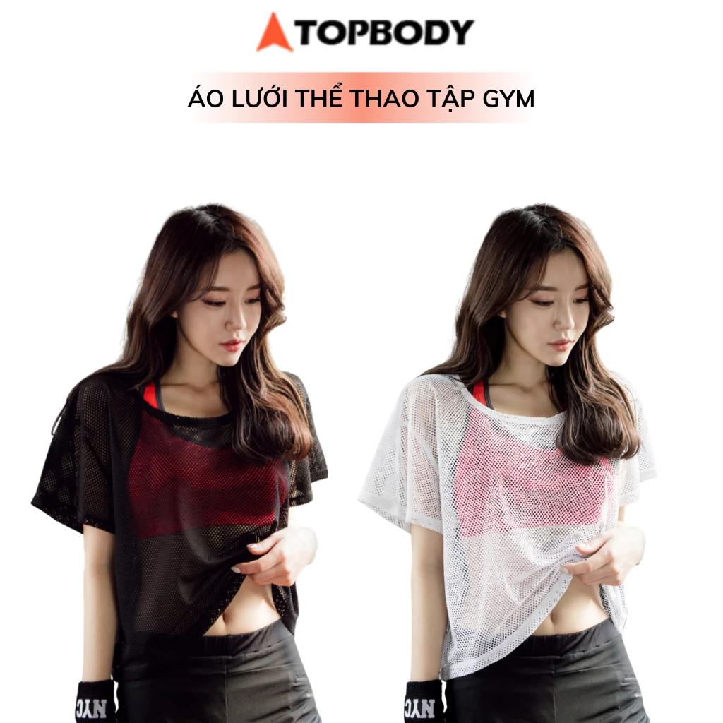 Áo Lưới Croptop TOPBODY Tập Gym, Yoga, Thể Thao AOYOG04