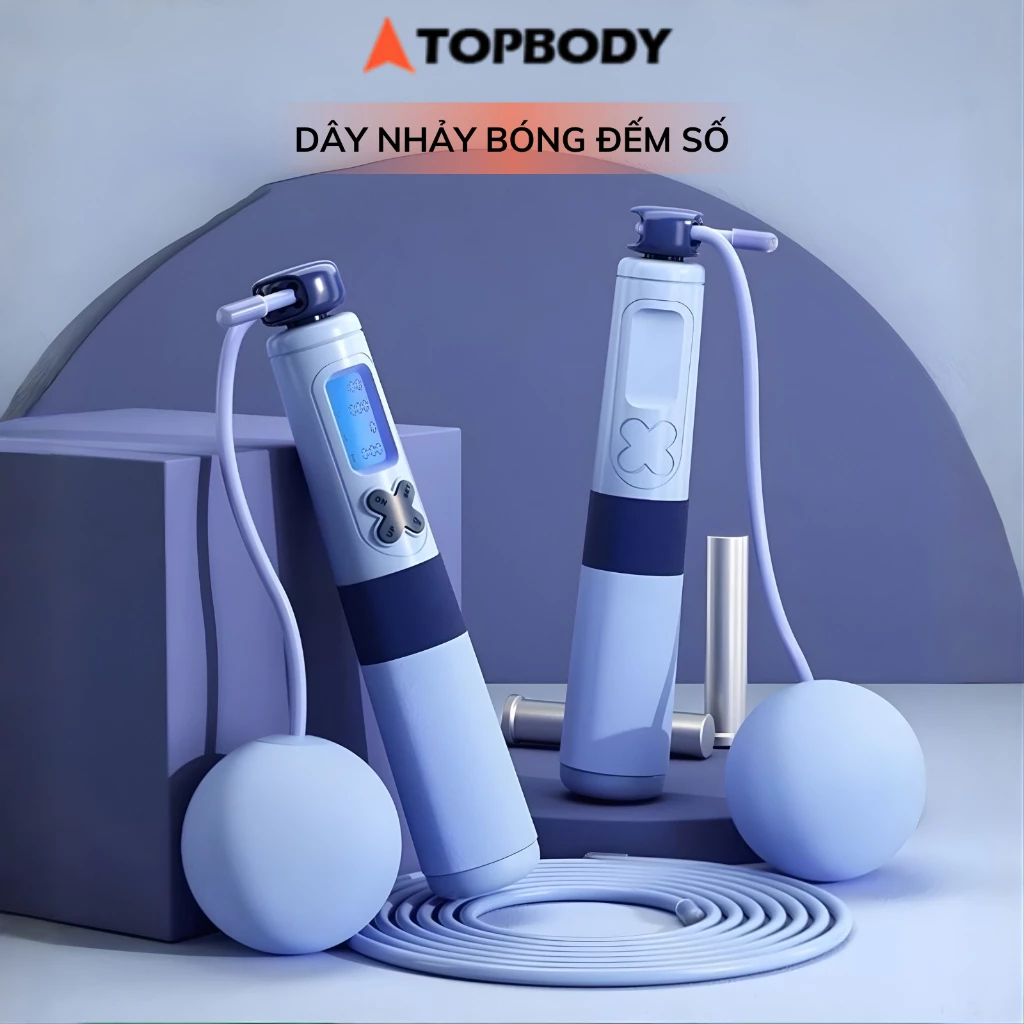 Dây Nhảy Không Dây Đếm Số Màn Hình Led Đo Calo Hỗ Trợ Tập Thể Dục Giảm Cân Tại Nhà Topbody - DNHAY