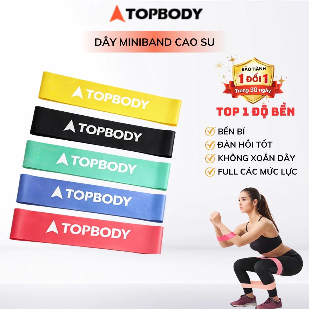 Dây Kháng Lực Tập Gym, Miniband Cao Su Tập Cơ Mông Đùi TOPBODY-02