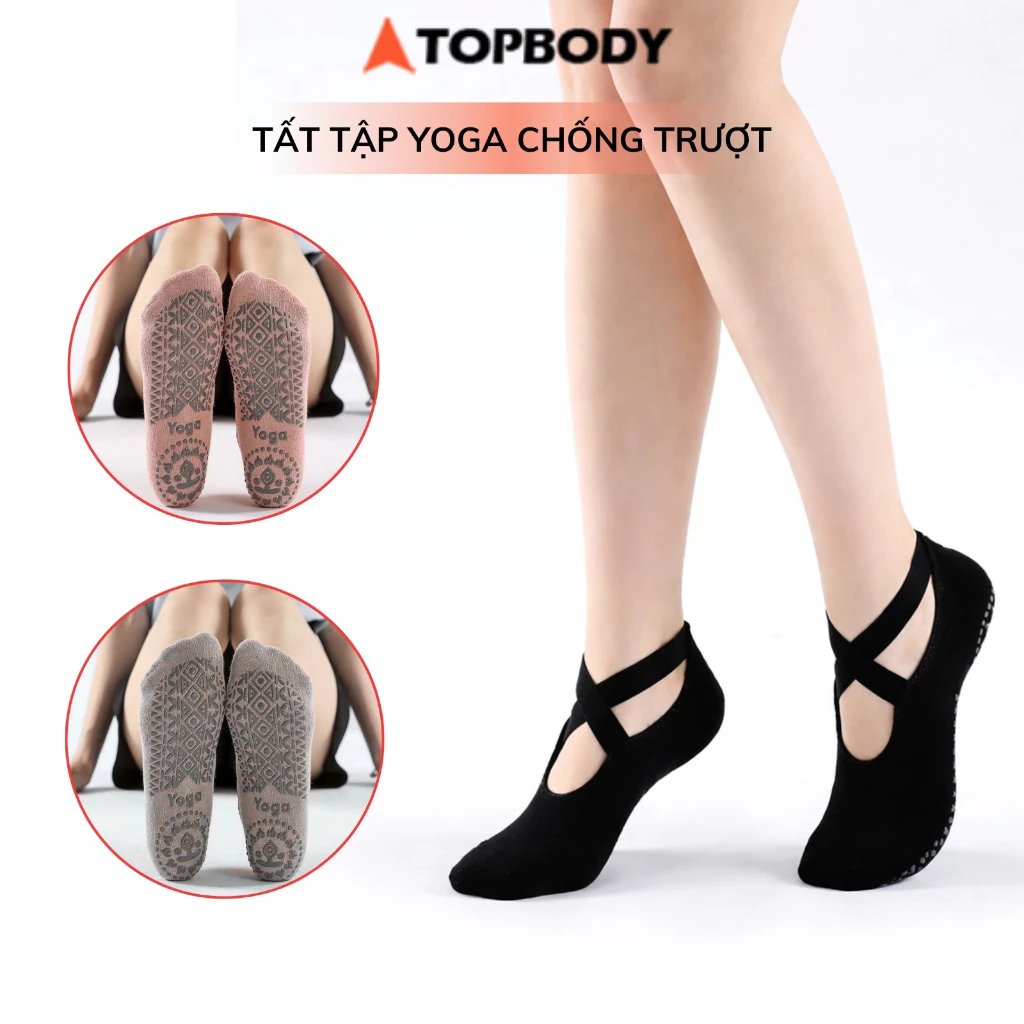 Tất Tập Yoga, Gym Quai Chéo Chống Trượt Mềm Mại Thoải Mái Khi Tập Luyện Topbody -SOCKS04