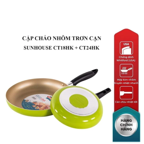 Chảo Chống Dính Siêu Bền Sunhous - Thiết Kế Sang Trọng, Dễ Dàng Vệ Sinh, Sử Dụng Được Trên Nhiều Loại Bếp