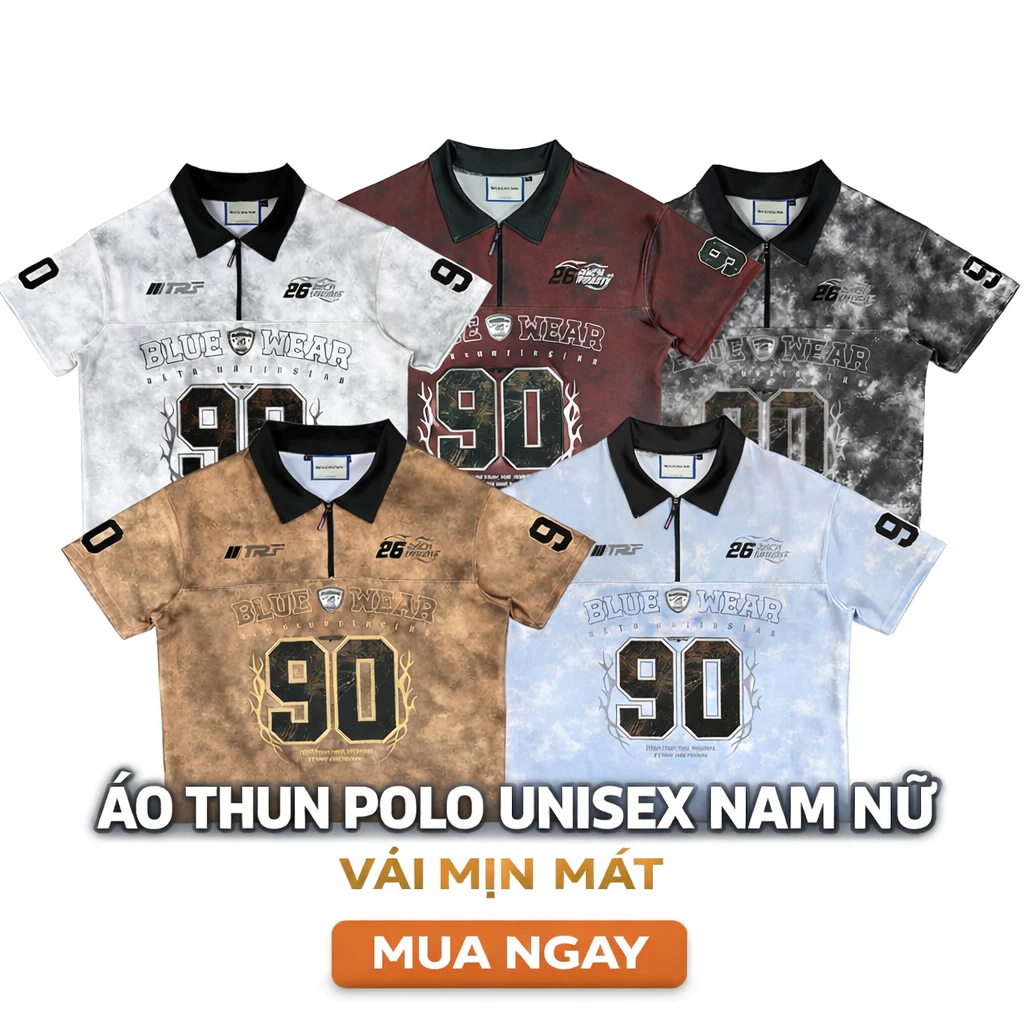 Áo Thun Polo local brand thể thao 09 vải thun mịn mát không xù form rộng Unisex Nam Nữ