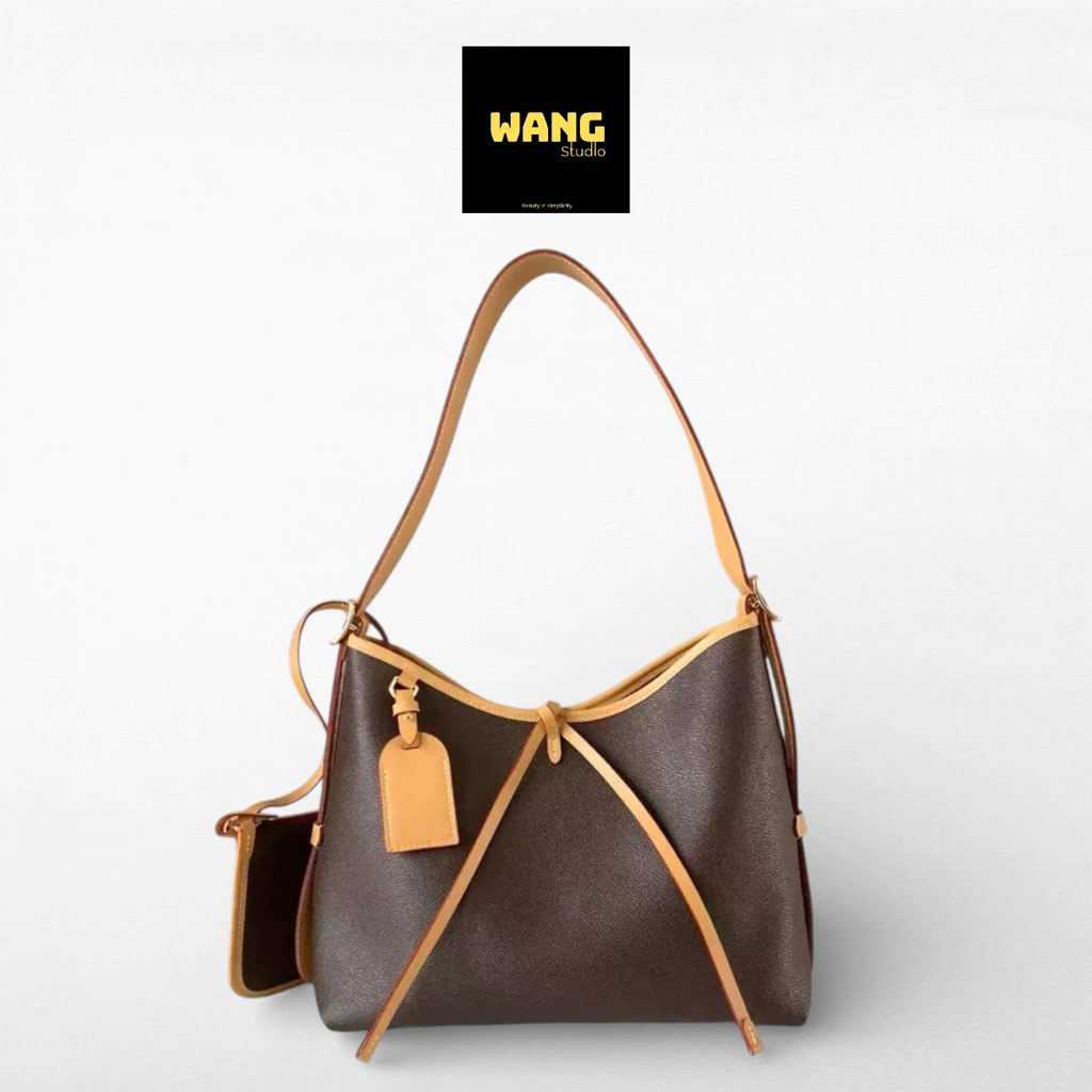 Túi Xách Nữ Da Dáng Ca-Van Size 30cm Lớn Kèm Ví Nhỏ Cầm Tay Tiện Dụng