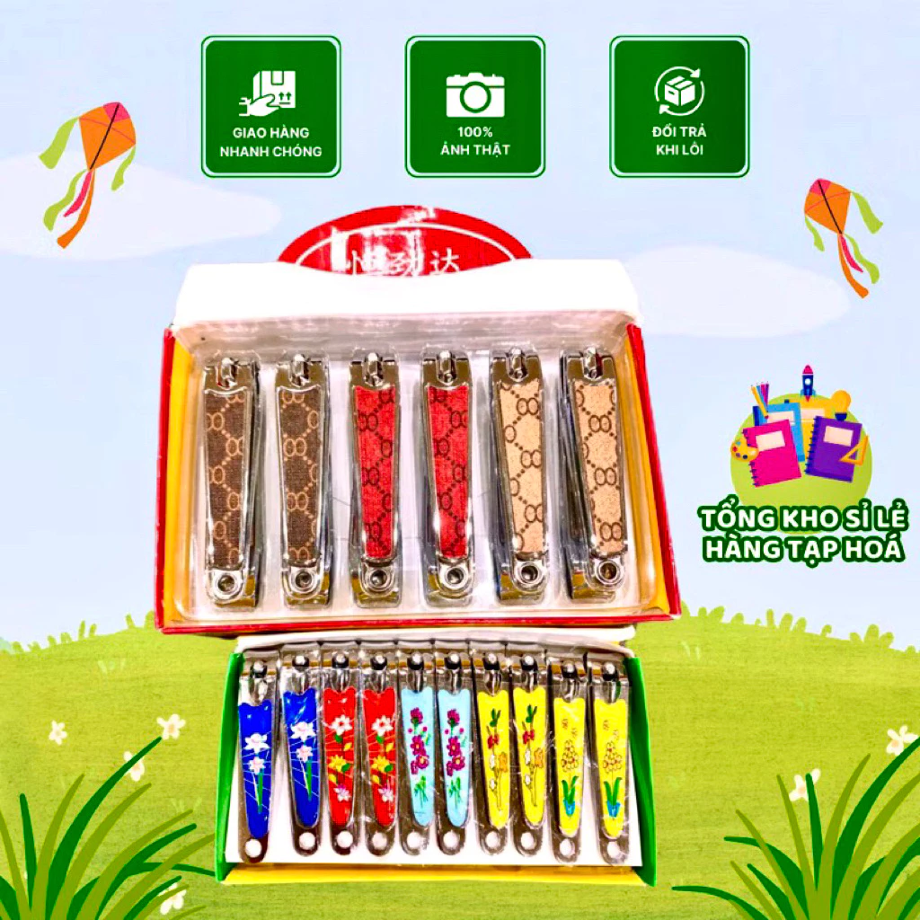 SỈ 12 CHIẾC BẤM MÓNG TAY NGƯỜI LỚN + TRẺ EM TẶNG KÈM MÓC RÁY TAY VÀ DŨA MÓNG