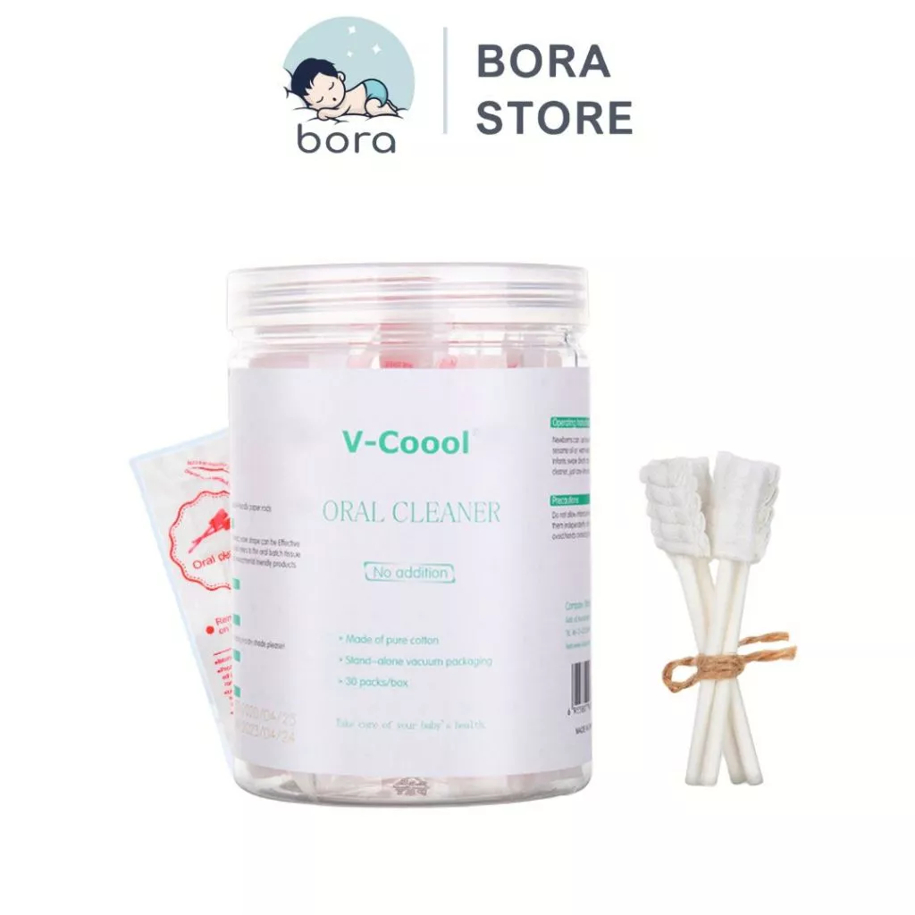 Que tưa lưỡi, rơ lưỡi V-coool, hộp 30 que