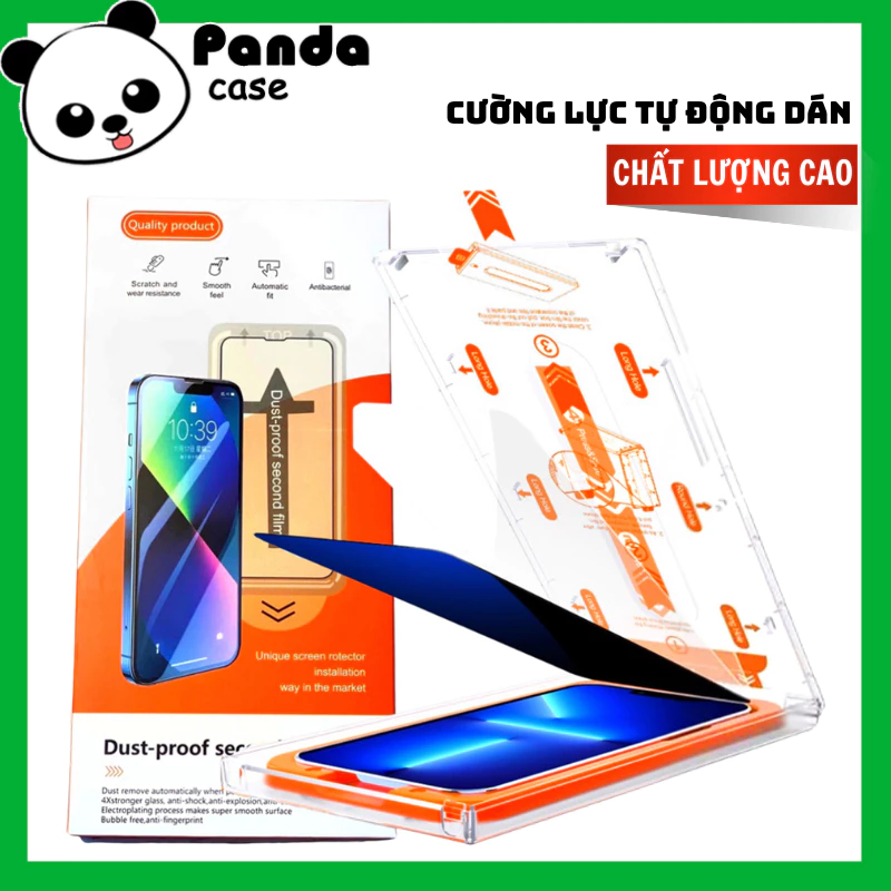 Cường Lực Tự Dán Cao Cấp Iphone Khung Tự Lấy bụi cho 17 ProMax 17 Air 14 Pro Max 14 Plus 13 12 11 ProMax Xs Max X Xr 15