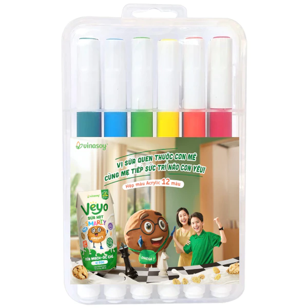 [Gift] Hộp bút lông màu Acrylic - 12 màu
