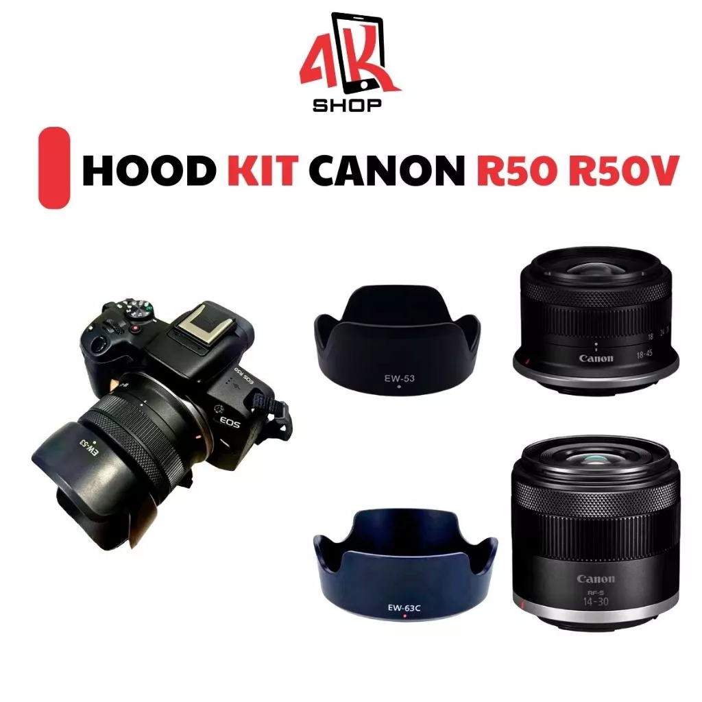 HOOD LENS KIT CANON R50 R50V RF-S 18 -45 STM RF 14 30