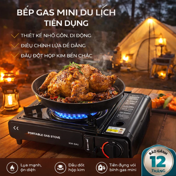 Bếp Ga Mini Du Lịch Chống Cháy Nổ, Chất Liệu Thép Không Gỉ, Nấu Ăn Dã Ngoại Ngoài Trời, Tiện lợi