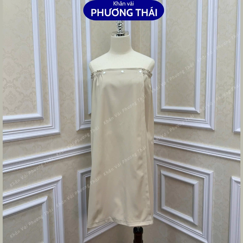 Váy quây spa cao cấp chất COTTON LẠNH HÀN Loại 1 siêu mát, không nhăn, sang trọng