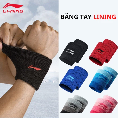 Băng chặn mồ hồi co dãn Shiwei Lining cao cấp, thấm hút mồ hôi ôm sát bảo vệ khớp cổ tay LN198