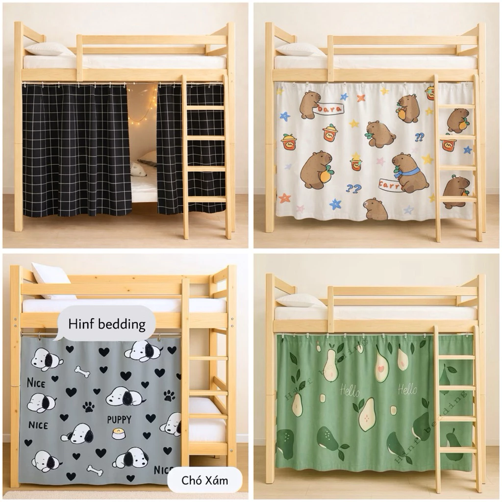 (Kèm dây treo) Rèm kí túc xá , rèm màn giường tầng, che gác xép, cửa, trang trí decor nhiều màu