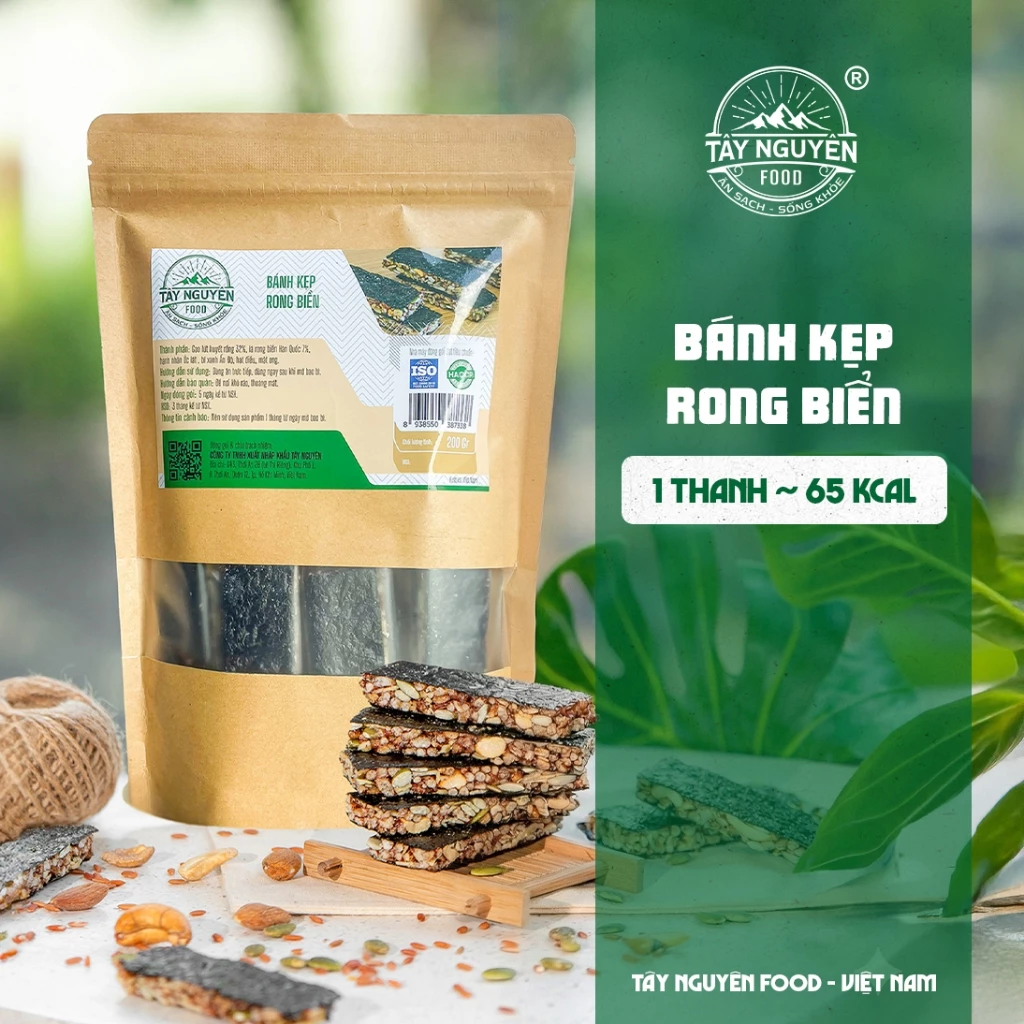 Bánh kẹp rong biển không đường Tây Nguyên Food - Việt Nam 100g, 200g