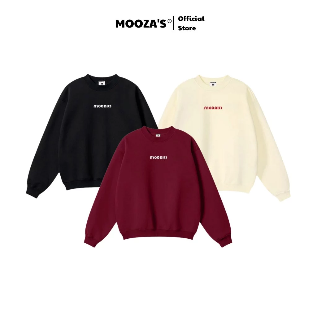 Áo Sweater Mooza Nỉ Lót Lông Cáo Cotton 100% Unisex Local Brand / Mooaio