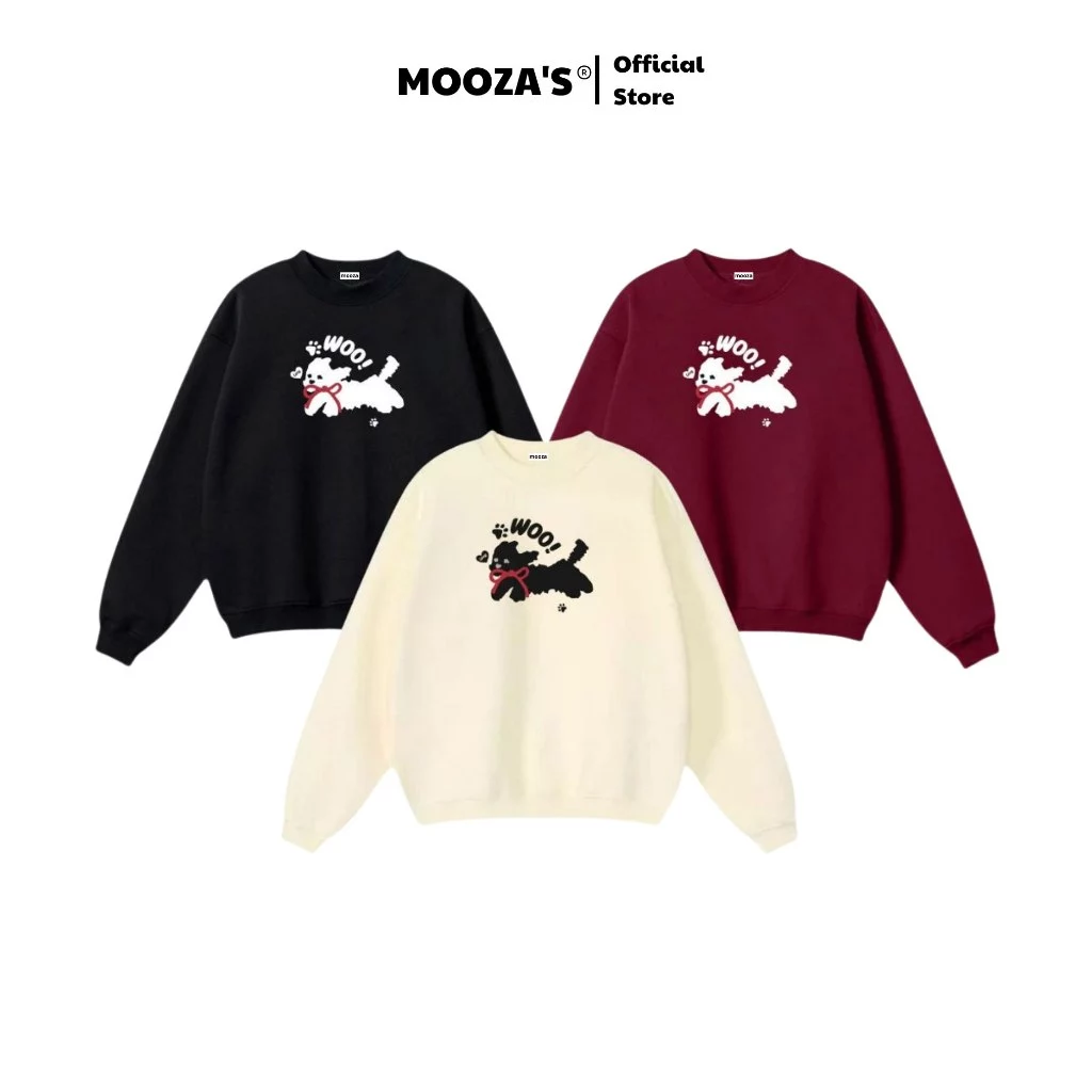 Áo Sweater Nỉ Lông Cáo Local Brand Mooza Studio Form rộng Nam Nữ unisex áo thu đông dài tay / pet