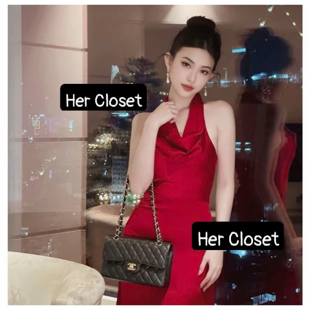[VÁY THIẾT KẾ] Váy lụa cổ đổ dáng dài đầm lụa cổ đổ dáng dài váy maxi đầm maxi sang chảnh đầm đi tiệc váy đi đám cưới să