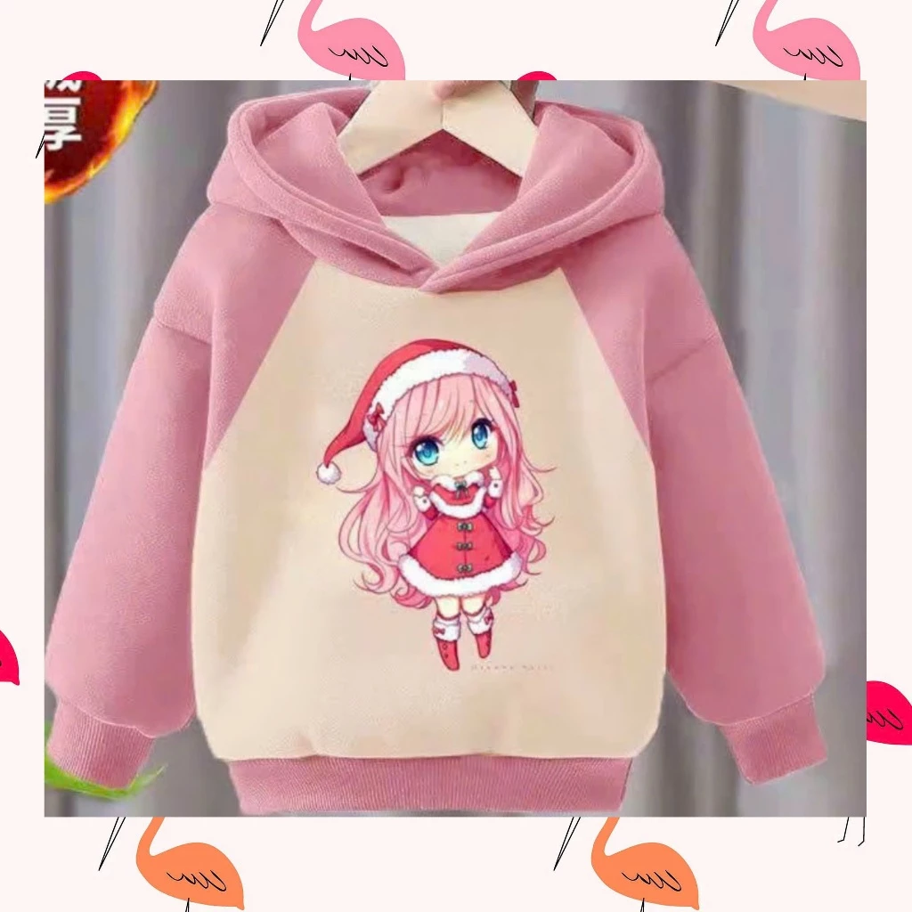 Áo Nỉ Hoodie Dành Cho Bé Gái MùA NOEL Phù Hợp Đi Học Đi Chơi Sz 14-42 KG Chất Liệu Mềm Mại Thoải Mái