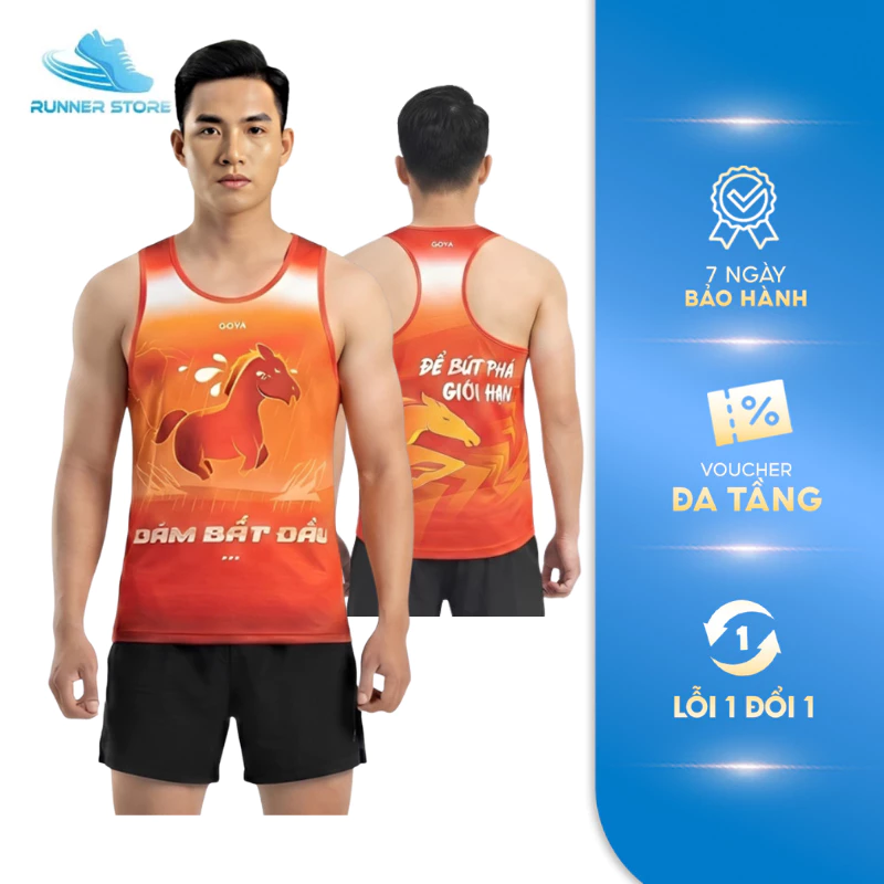 Áo thể thao Singlet Goya Power Horse 2026 Bính Ngọ co giãn, thoáng mát, vận động thoải mái