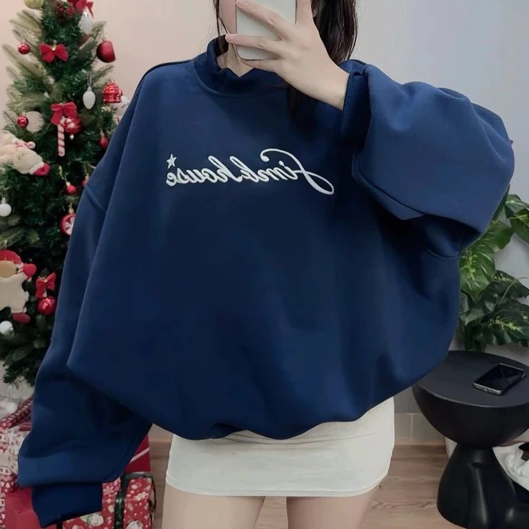 Áo Sweater Simb.house Áo Khoác Nữ Cổ Tròn Dễ Thương Phong Cách Hàn Quốc Nhẹ Nhàng Chất vải nỉ hai da mềm mịn