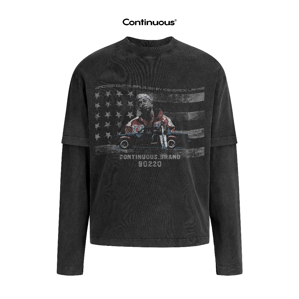 Áo thun tay dài Continuous - Long sleeve KENDRICK LAMAR/ Grey wash