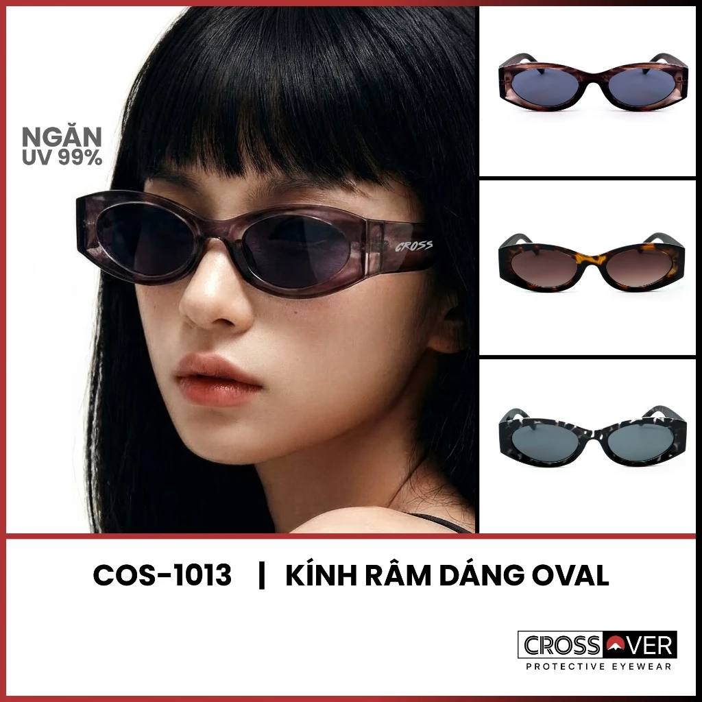 Kính Mát Dành Cho Nữ CROSSOVER Oval Phong Cách Y2K Cá Tính Gọng Nhẹ Acetate Chống UV 99% | COS-1013