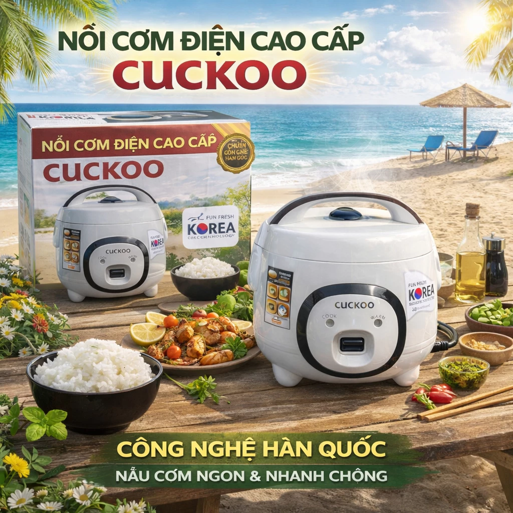 Nồi Cơm Điện Mini CUCKOO Hàn Quốc - 1L, 1.2L, 1.8L Kiểu Dáng Đáng Yêu, Nấu Cơm Ngon, Tiết Kiệm Điện, Dễ Dàng Vệ Sinh