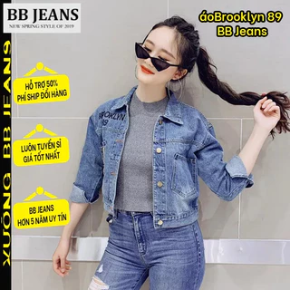 Áo khoác jean nữ lững màu xanh - sáng form đẹp croptop 48cm - mẫu Brooklyn 89 - New York - Mylanic size 39-57kg BB Jeans