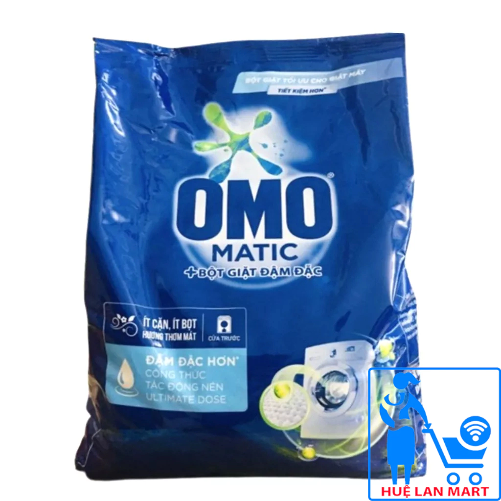 Bột Giặt OMO Matic Cho Máy Giặt Cửa Trước Túi 5.7kg (Sức mạnh 3X xoáy bay vết bẩn)