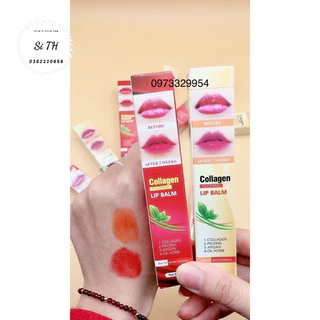 Dưỡng kích màu môi Collagen Lip Balm, son dưỡng có màu sau phun xăm thẩm mỹ ,check mã-Usa 15gram