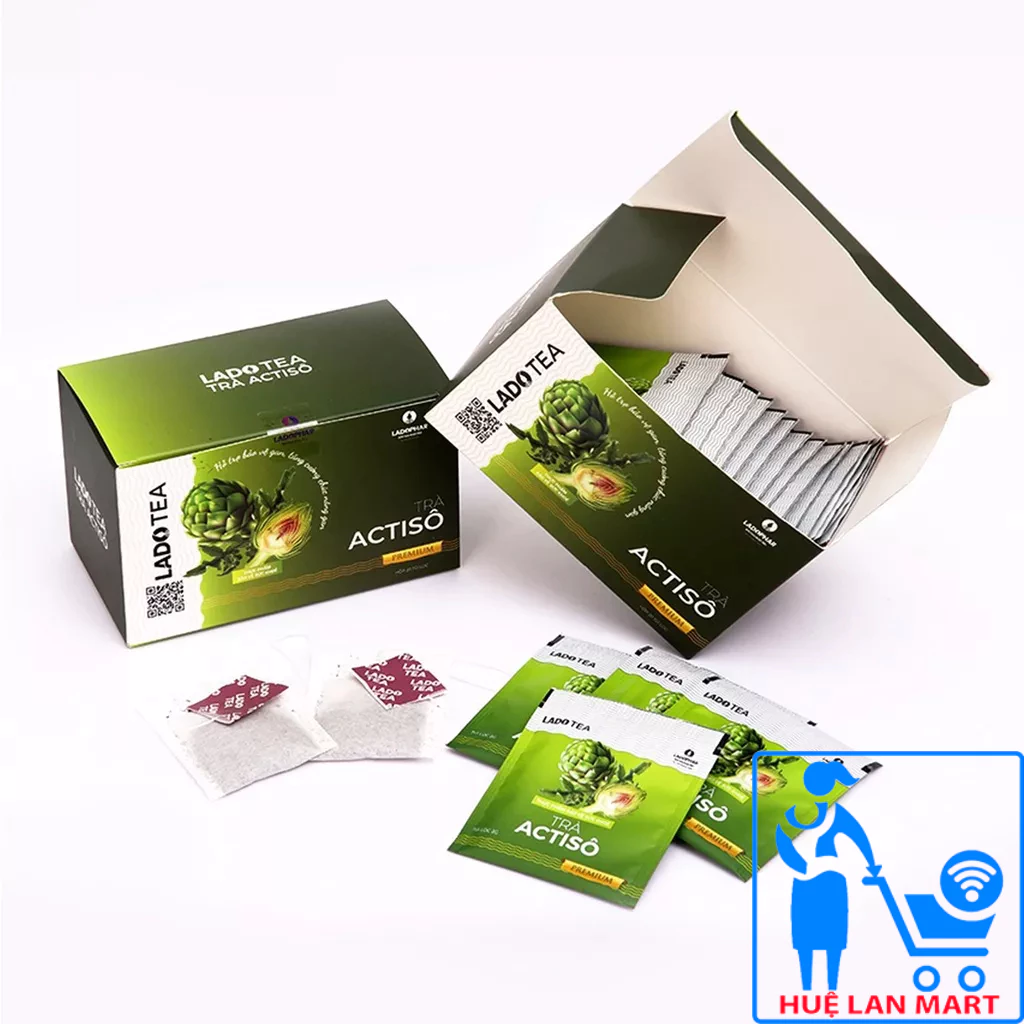 Lado Tea - Trà Atisô Ladophar Hộp 40g (20 gói x 20g) - Hỗ trợ bảo vệ gan, tăng cường chức năng gan