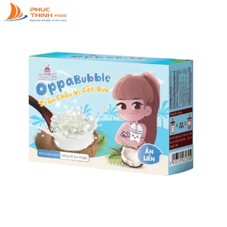 Trân Châu Cốt Dừa Ăn Liền Oppa Bubble Hộp 350g Nguyên Liệu Trà Sữa Pha Sẵn Topping Dùng Trực Tiếp