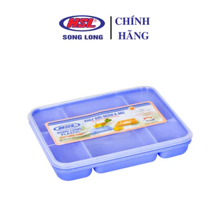 Khay Đựng Cơm Chia Phần Có Nắp Đậy 5 Ngăn Bằng Nhựa Song Long