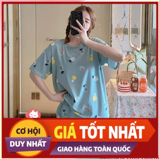 Bộ đồ ngủ mặc ở nhà dễ thương dành cho nữ chất liêu thun sữa mỏng mát họa tiết hot trend