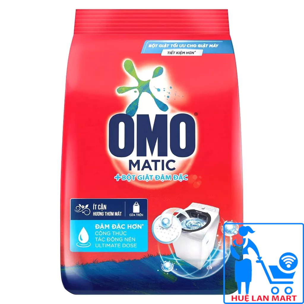 Bột Giặt OMO Matic Cho Máy Giặt Cửa Trên Túi 5,7kg (Sức mạnh 3X xoáy bay vết bẩn)