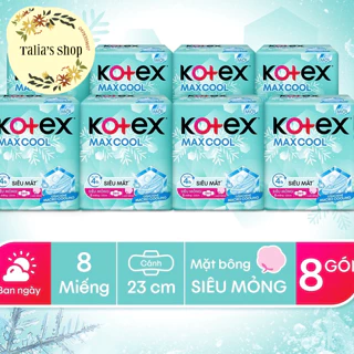 Lốc 8 gói băng vệ sinh Kotex cool siêu mỏng cánh - gói 8 miếng