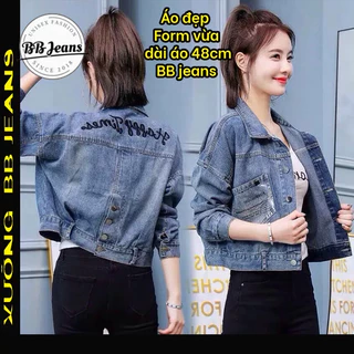 Áo khoác jean nữ Happi-Vouge-FENG form lững dài áo 48cm form đẹp cực đỉnh size 39-57kg BB Jeans