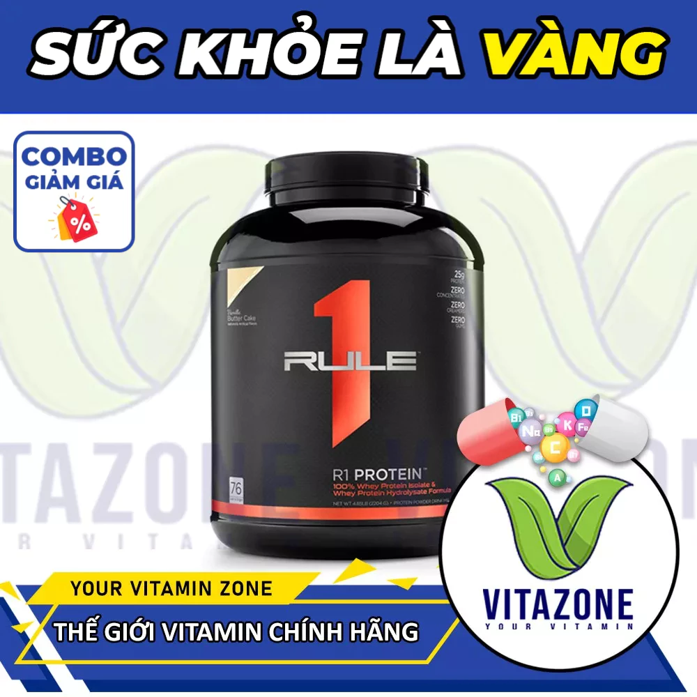 [Freeship] Thực Phẩm Bổ Sung R1 Protein 5lbs - sữa tăng cơ rule1 ( 2.3kg)